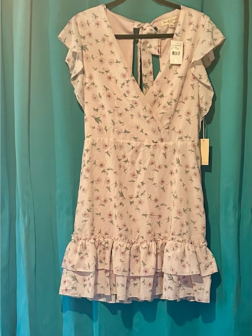 Light Pink Floral Ruffle women’s Dress